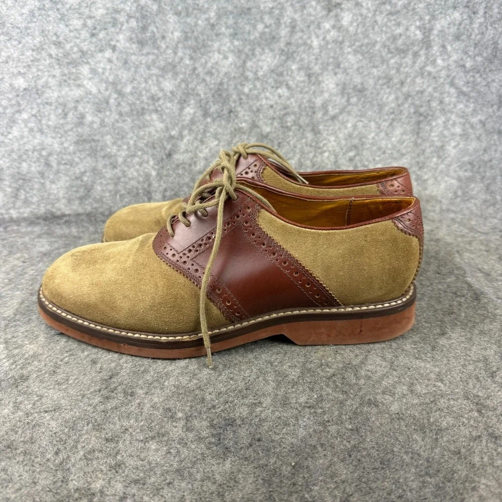 Nordstrom Mens Saddle‎ Shoes Brown Tan  Leather Casual Oxford Size 7.5 Classic